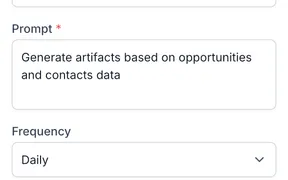 Schedule Ask AI Prompts in SMBcrm Mobile app