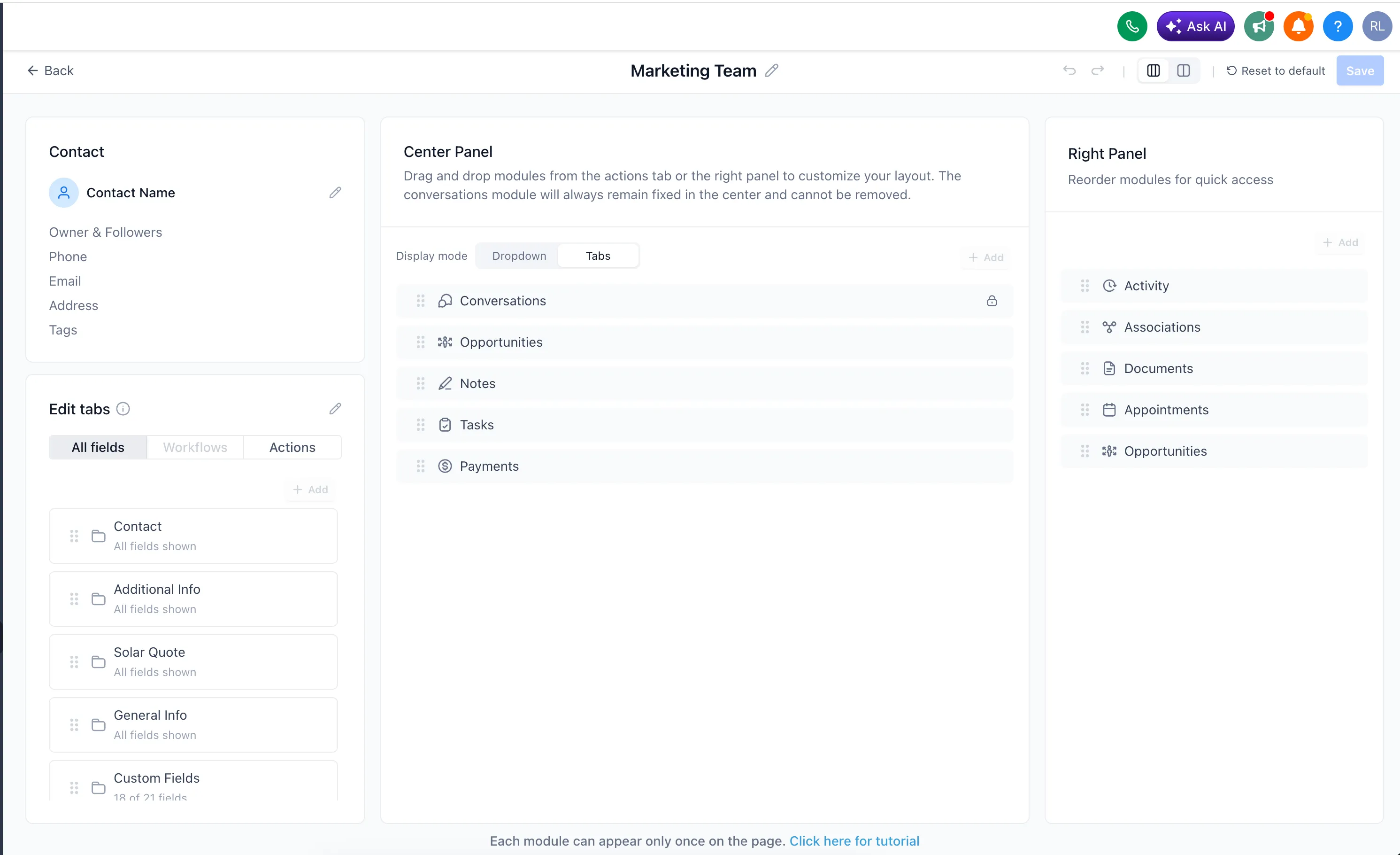 Contact page customization overview
