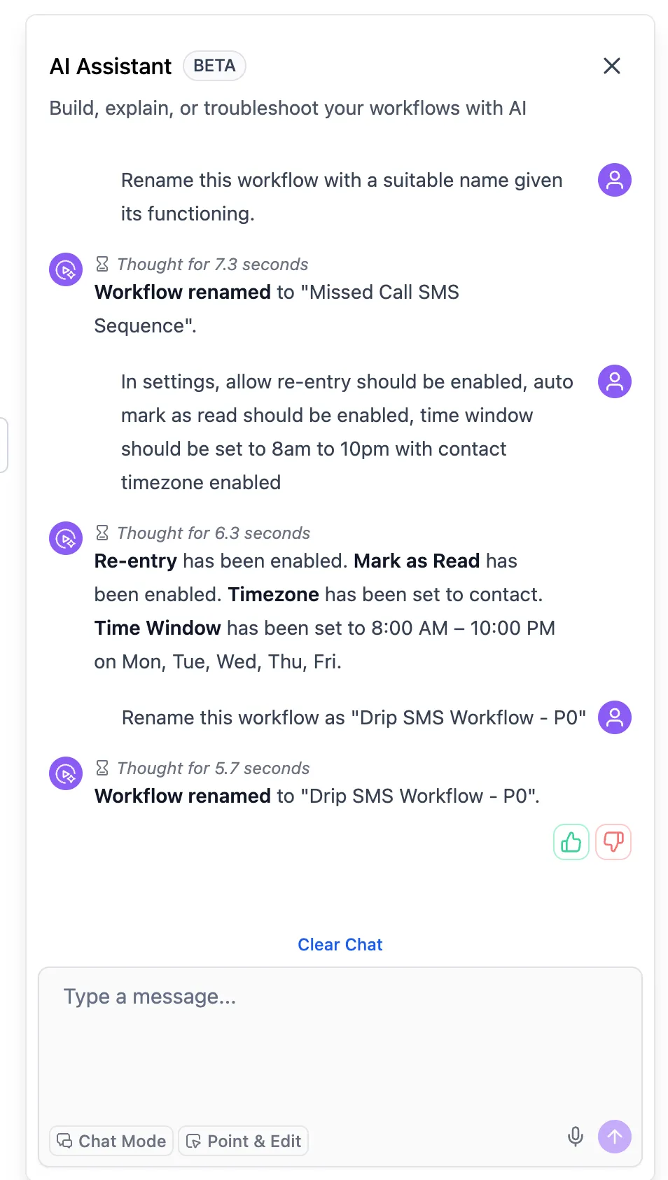 AI Builder workflow naming and settings