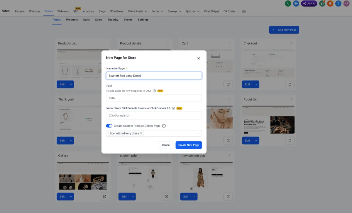Custom Product Detail Page option