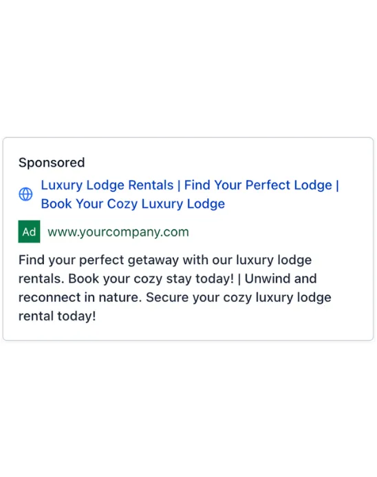 Vacation Lodge - Google Ad