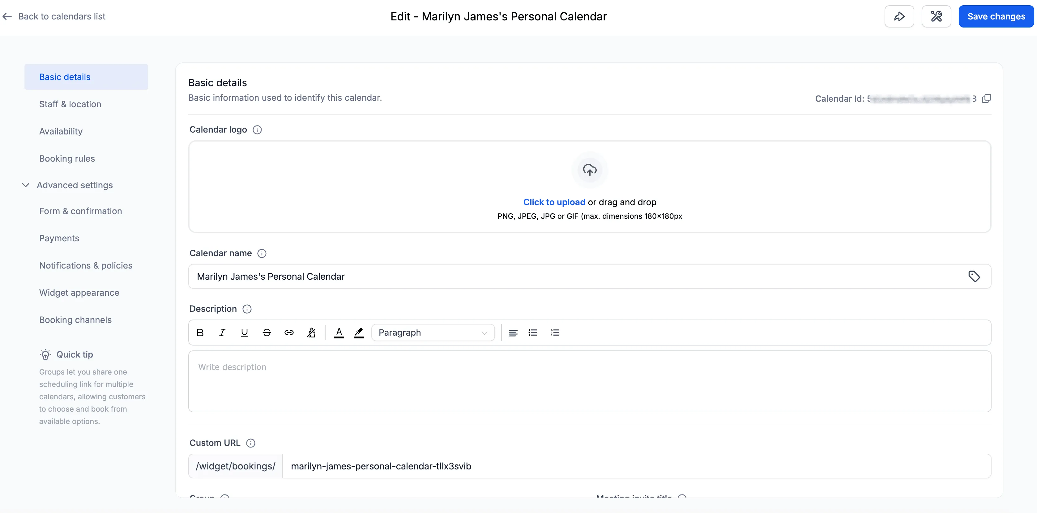 Calendar Settings overview