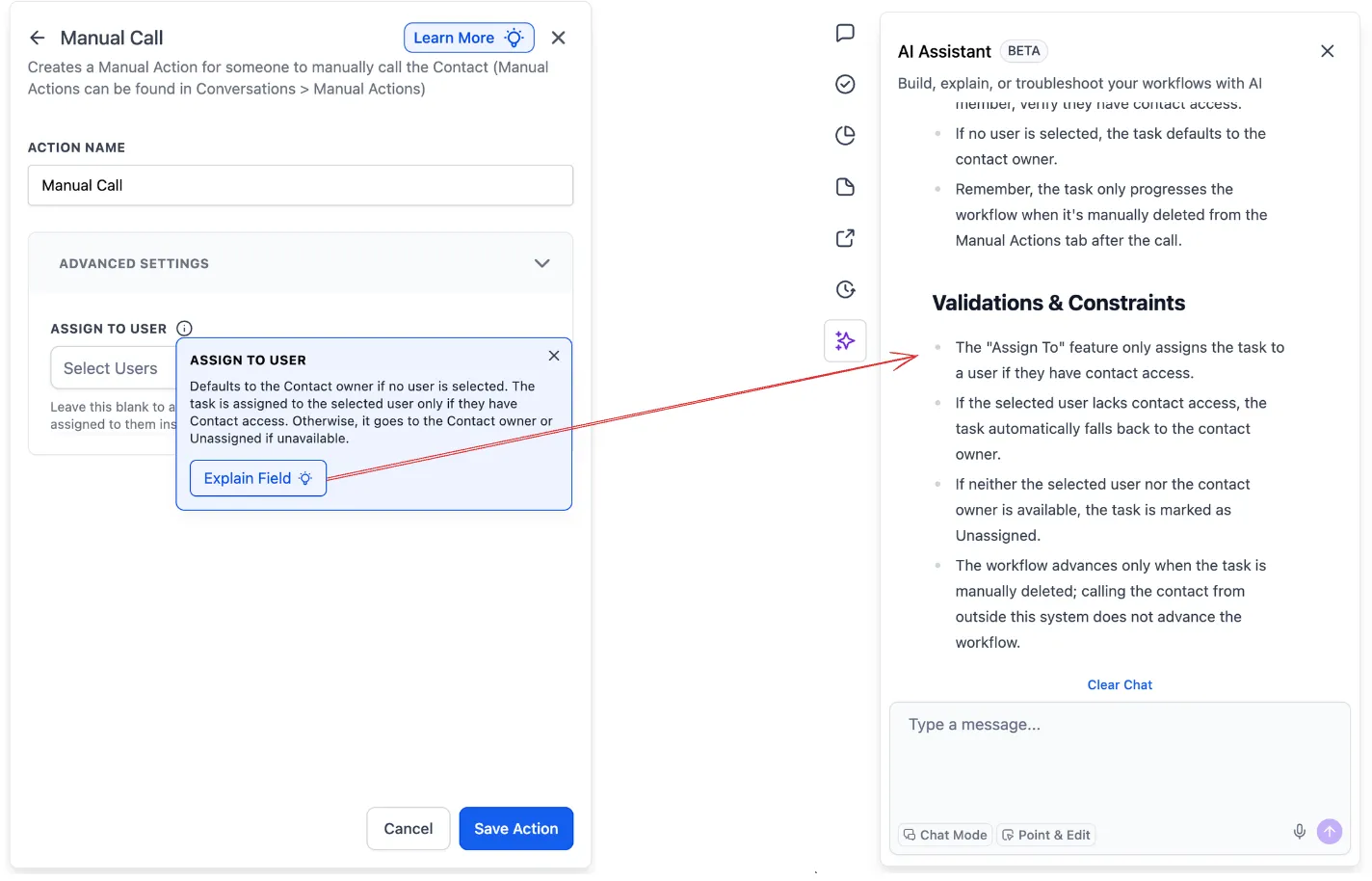 Workflow field tooltip screenshot