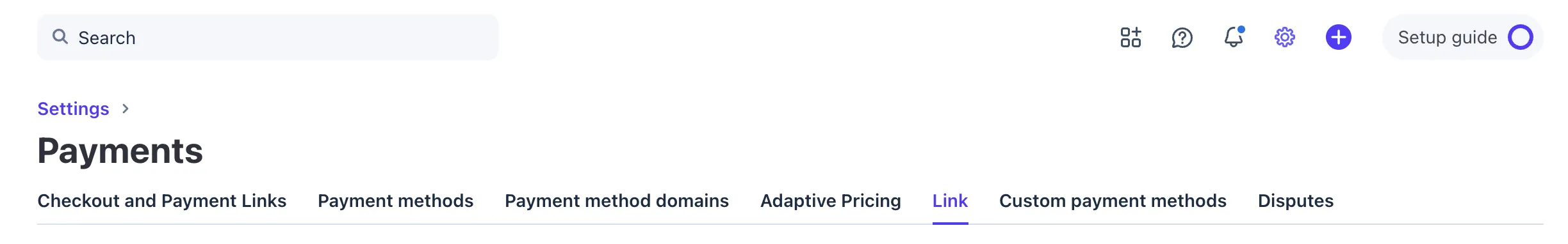 Stripe Link settings