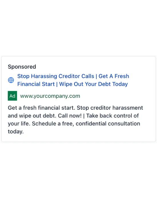 Debt Relief Attorney - Google Ad