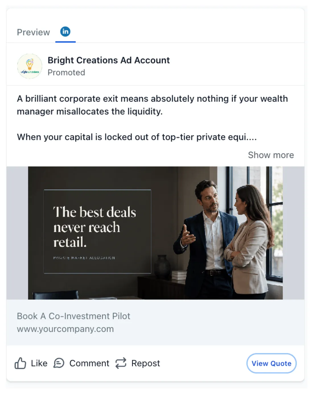Financial Investor - LinkedIn Ad