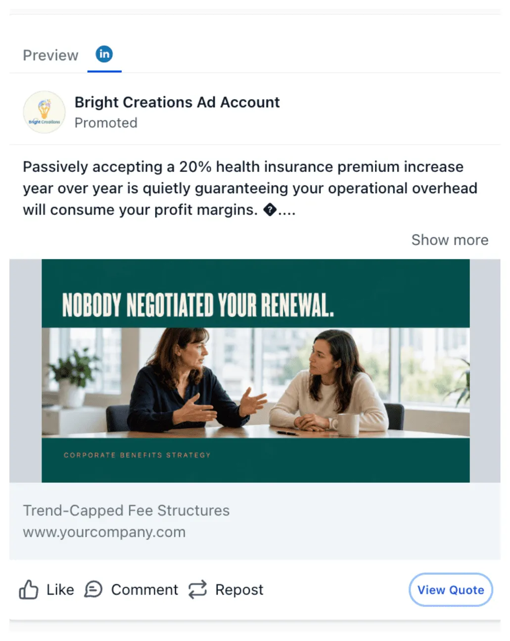 Health Insurance - LinkedIn Ad
