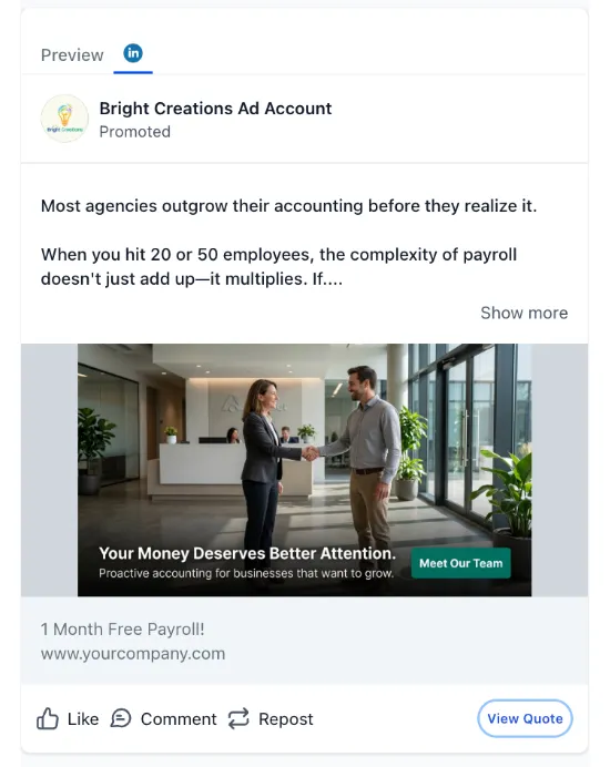 Accounting Firm - LinkedIn Ad