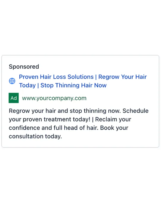 Hair Regrowth - Google Ad