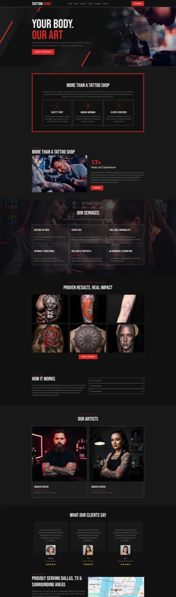 Tattoo Shop - Website