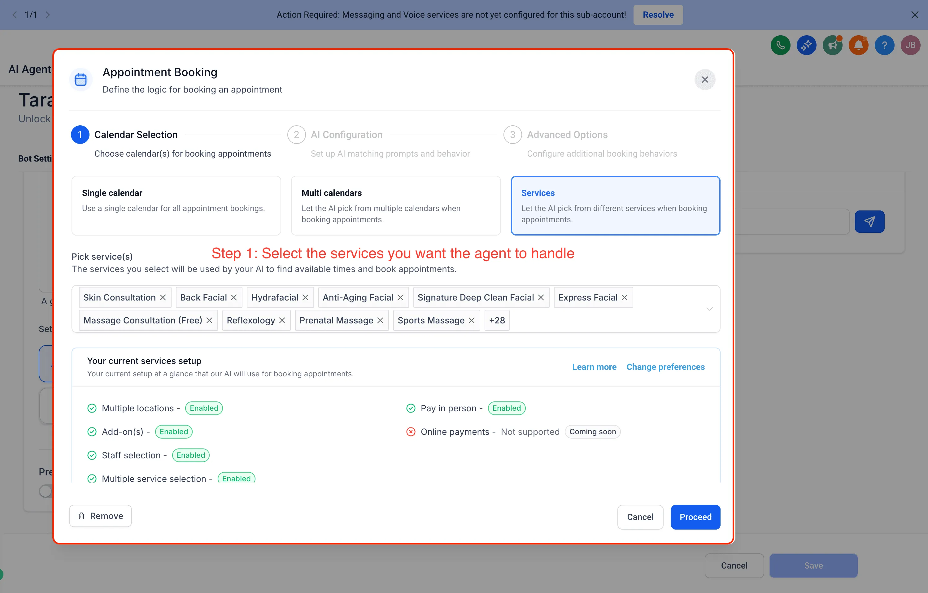 Booking flow preview