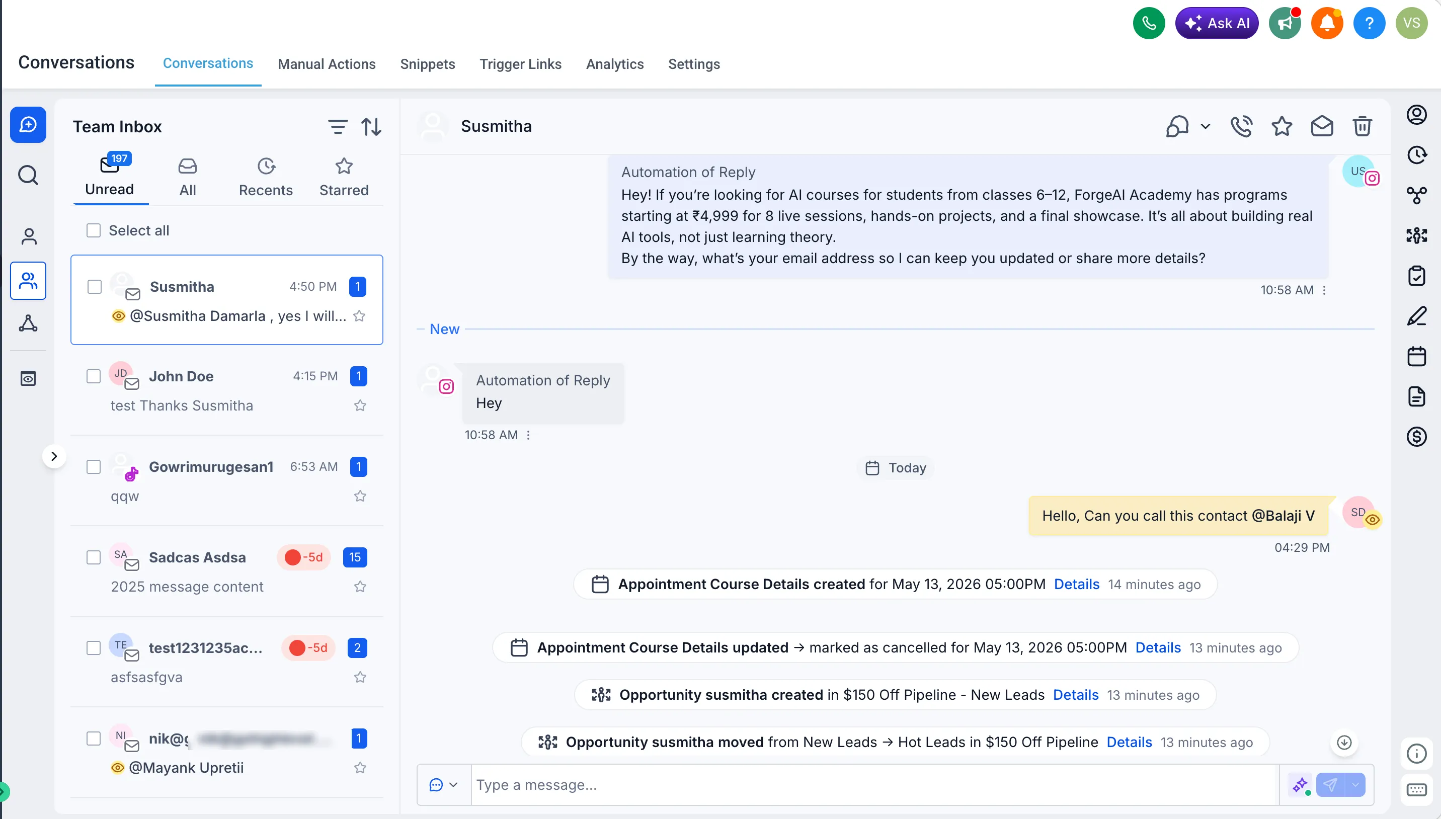 Unread message divider in Conversations