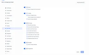 Granular Gift Card Permissions for Team Access