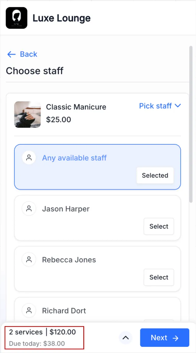 Mobile payment visibility update