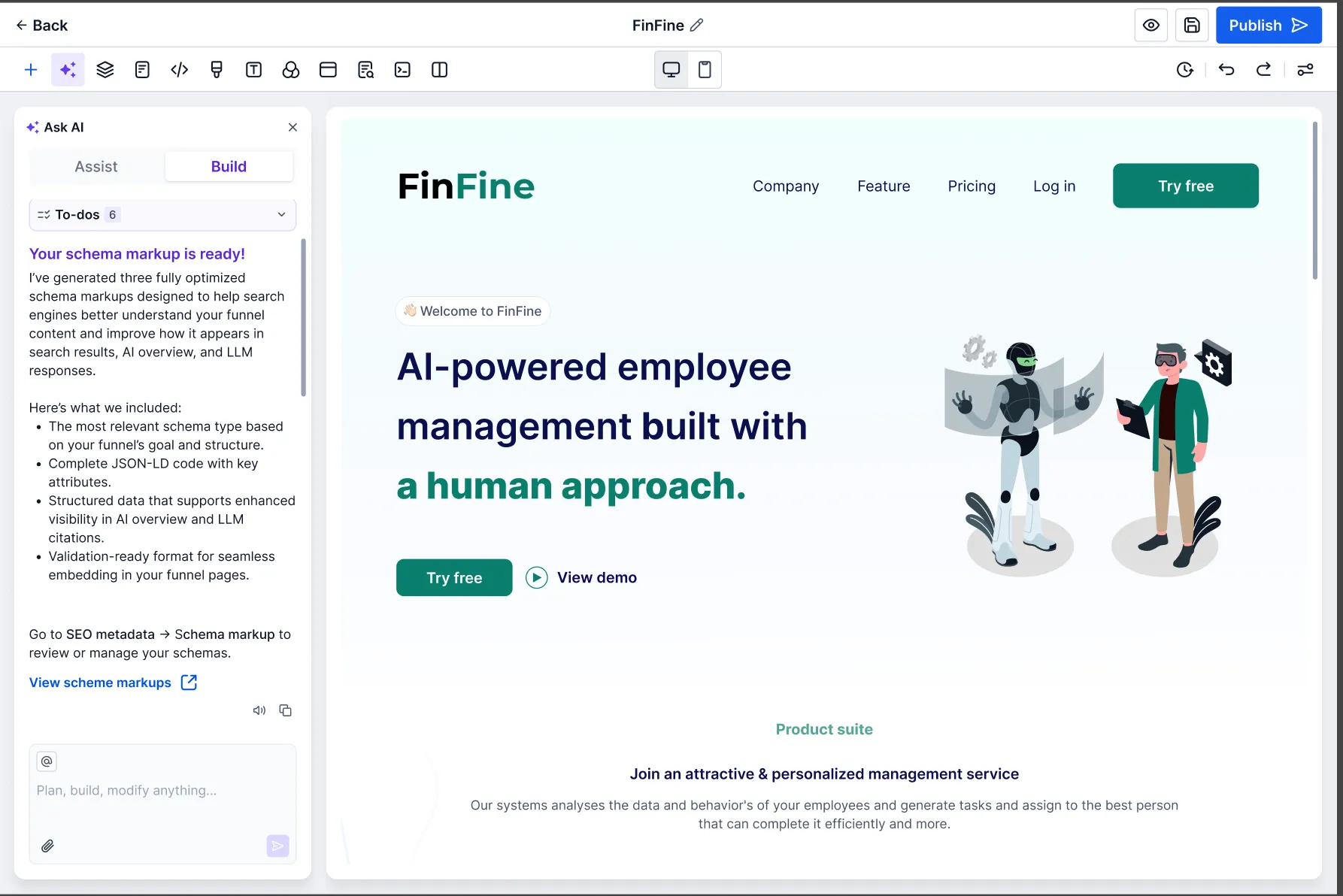 AI-generated schema markup