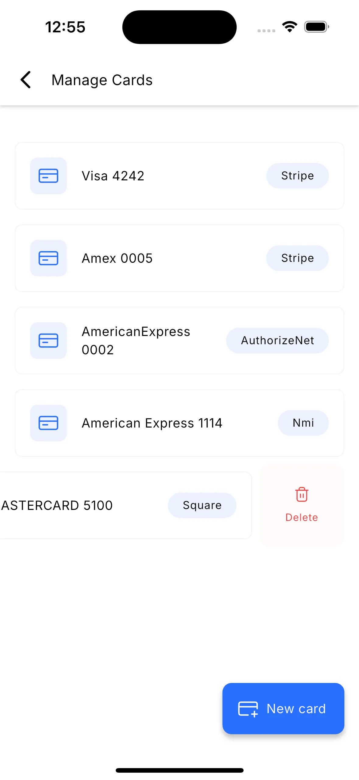 Use saved cards during payment collection