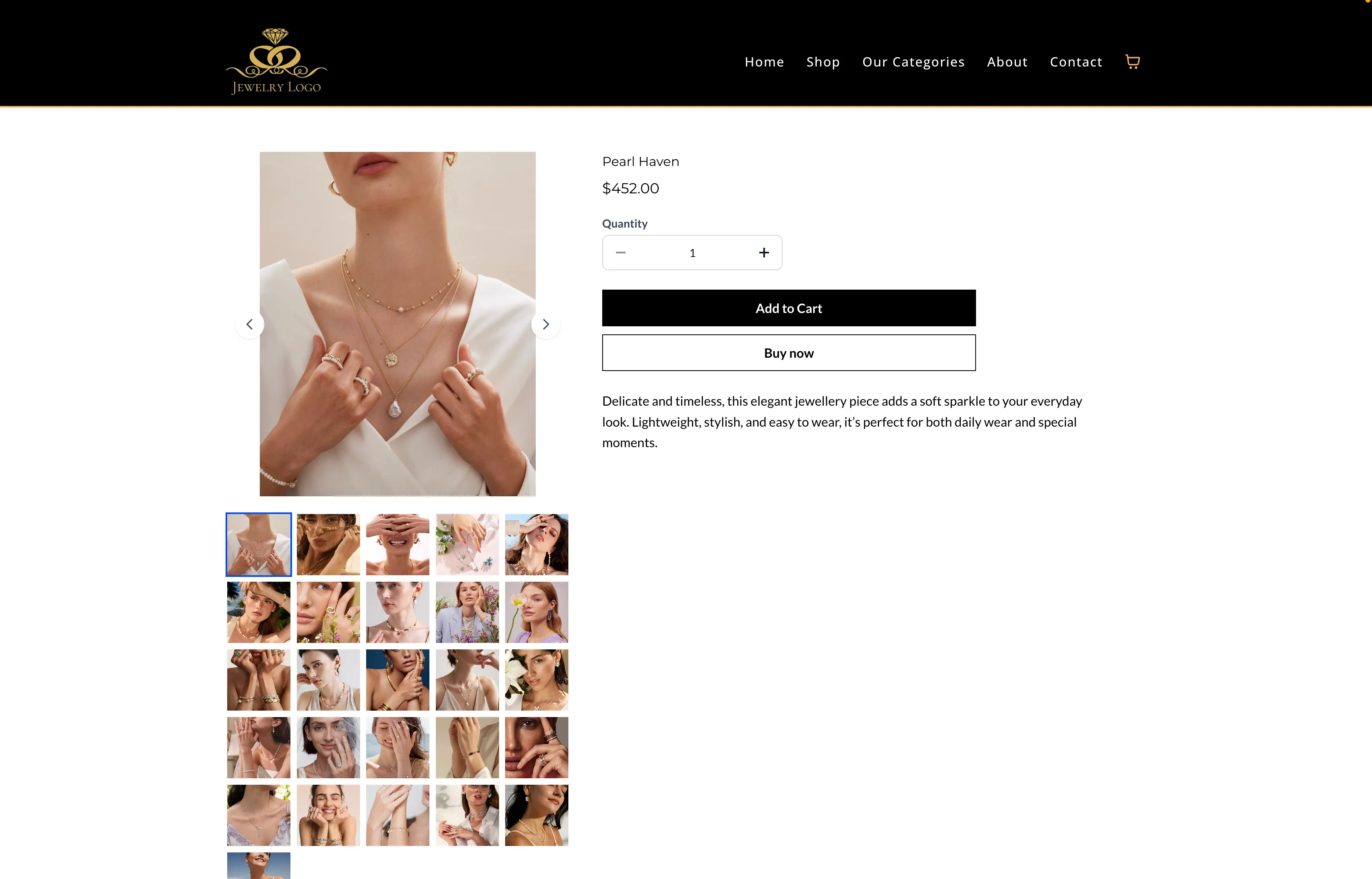 Mobile product media layout example