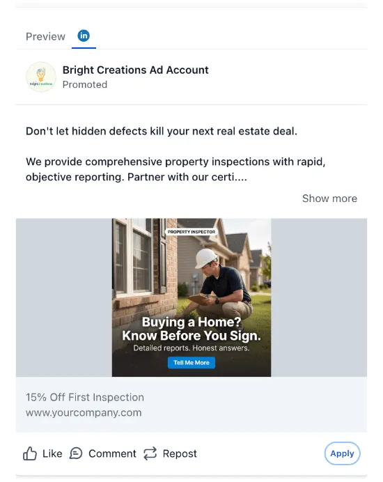 Lead Generation - LinkedIn Ad