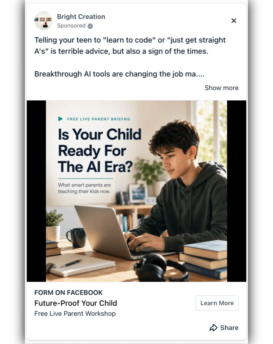 Education Tutor - Facebook Ad