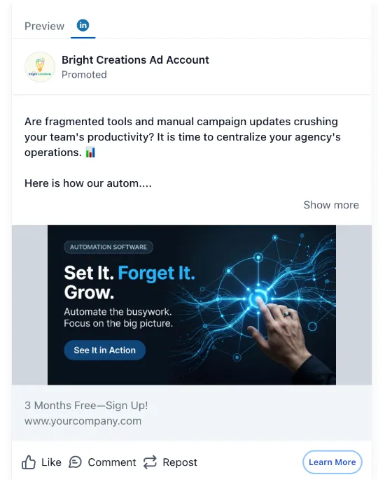 Automation Software - LinkedIn Ad