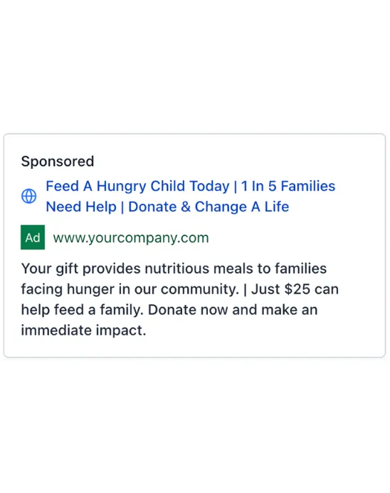 Feed the Hungry Charity - Google Ad