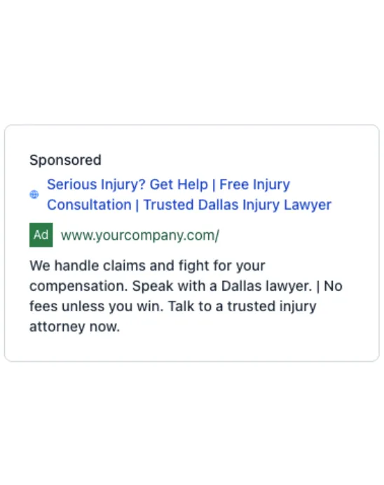 Personal Injury Attorney - Google Ad