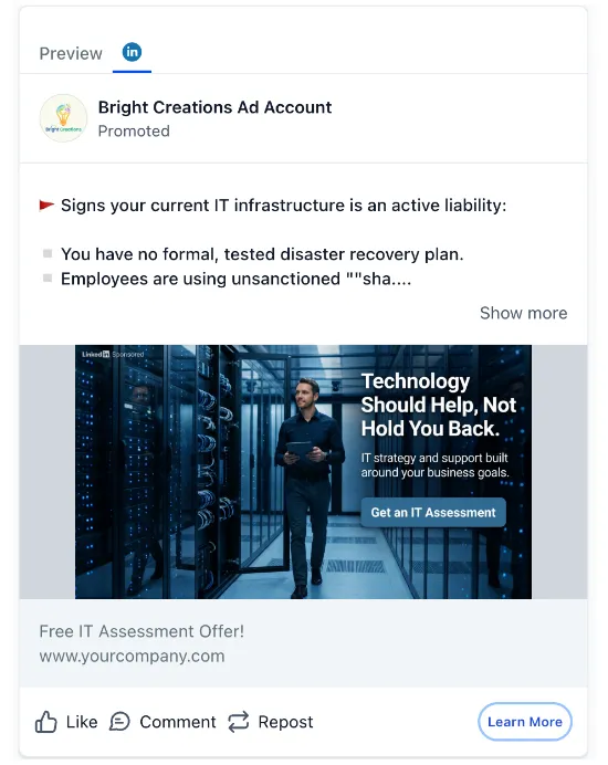 IT Advising - LinkedIn Ad