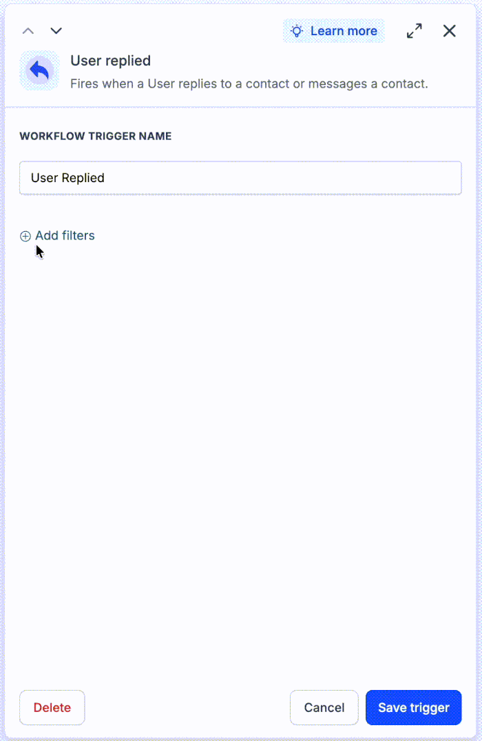 Workflow trigger configuration preview